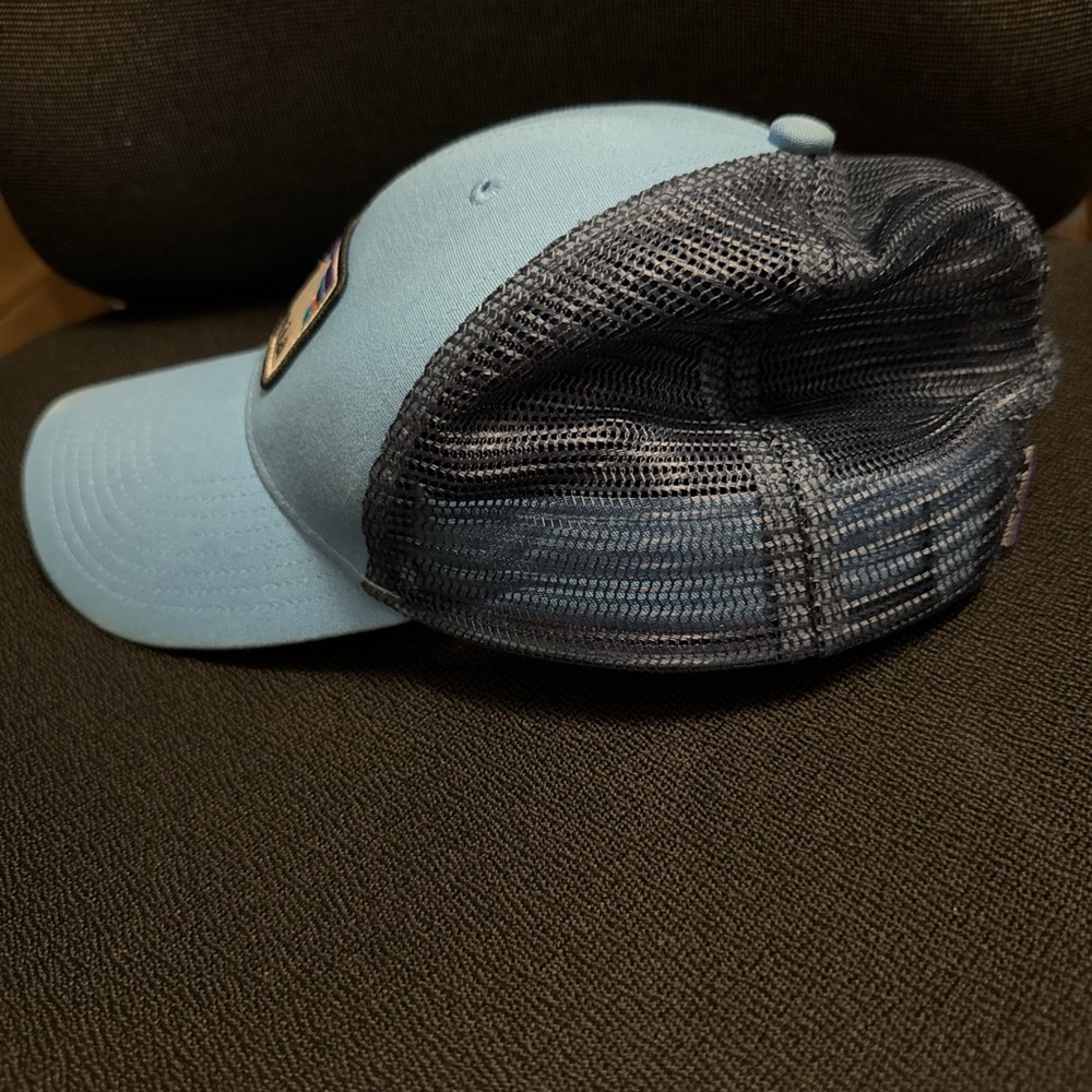 Patagonia Hat Cap Mens Snapback Blue Hiking Camping Trail Fishing Trucker Mesh - Picture 3 of 9